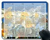 2022 Kalender Mauspad mit Feiertagen, Narzissen Blumen Himmel Frühling rutschfeste Gummi Base Mousep