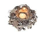 Adventsgesteck Windlicht natur mit Holzkranz klein D: 14 cm - als Adventskranz/Weihnachtstischdek