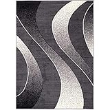 Carpeto Rugs Modern Designer Teppich - Kurzflor - Weich Teppich für Wohnzimmer, Schlafzimmer, Esszimmer - ÖKO-TEX Wohnzimmerteppich - Teppiche - dunkelgrau - 300 x 400