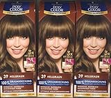 Poly Color Creme Haarfarbe 39 Hellbraun Stufe 3 (3 x 115 ml) Coloration für intensive, natürlich aussehende Farbergebnisse mit 100 % Grauabdeckung