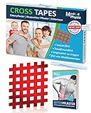 Gitterpflaster Original MediPhysio - Cross Tape inkl. Pinzette und Ratgeber (ebook) - DERMATEST: SEHR GUT - Akupressur Pflaster, Moskitopflaster - Gittertape groß Typ C