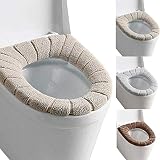 Qplcdg WC-Sitzwärmer,Toilettensitzabdeckung Waschbar Toiletten Sitzbezug 3 Stück/weich/dicker/waschbar/dehnb