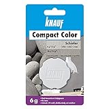 Knauf Compact Colors Farb-Pigmente – Pigment-Pulver zum Einfärben von Putz, nicht staubend, hoch konzentriert und wischfest, Schiefer, 6-g