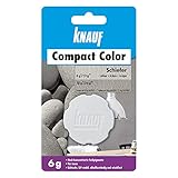 Knauf Compact Colors Farb-Pigmente – Pigment-Pulver zum Einfärben von Putz, nicht staubend, hoch konzentriert und wischfest, Schiefer, 6-g