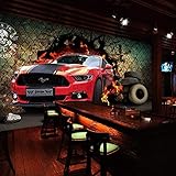 Fototapete 3D Fototapete 3D Auto Sportwagen Geländewagen Jeep Fototapete Bar 4S Shop Tapete Ktv Wifi Tapete Nahtlose Wandverkleidung-200Cmx140C