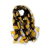 YFZYT Organza-Schal für Damen mit Feder Stickerei Muster/Elegantes Accessoire für Frauen/Organza-Schal/Halstuch/Schulter-Tuch/Schal Chiffon Stola Scarves - Gelbe B