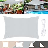 WOKKOL Sonnensegel, Sonnenschutz Sonnensegel Wasserdicht, Sonnenschutz Balkon Hergestellt aus Hochwertigem Polyester mit UV Schutz, 160 g/m2 für Garten/Balkon/Terrasse (3MX4M)