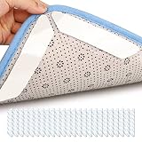 Teppich Antirutschunterlage, 24 Stück Waschbar Antirutschmatte für Teppich, Rug Grippers, Wiederverwendbarer Rutschfester Teppichunterlage für Hartholzböden Teppiche M