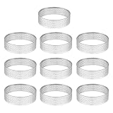 tellaLuna 10Pcs 4.5Cm Runder Rostfreier Perforierter Nahtloser Tortenring Quiche Torte Pan Pie Tortenring mit Loch Tortenschalenring