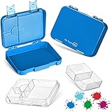 My Vesperbox – Bento Box Kinder - Lunchbox mit 4+2 Fächern - extrem robust – Brotdose – Brotbox ideal für Kindergarten und Schule… (Blau)