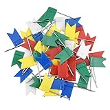 100 Stück Landkarte Flagge Pinnadeln, Stecknadeln mit Fähnchen,Markierfähnchen Markierungsnadeln Für Weltkarte, Stoffmarkierung,Fahnen Pins Ideal für Reisekarte Markierungsnadeln Pinnwand & B