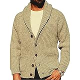 FEICHANG männer schal Kragen Kabel heimgesuchten Geschmack Verschluss Casual Winter Dicke warme Lange ärmeln solide Strickjacke Pullover (???,2XL,cm,XXL)