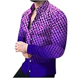 Freizeithemden Herren Hemd Langarm Gradient Hemd Herren Regular Fit Frühling Herbst Freizeithemd Herrenhemden Longsleeve T Shirts Männer Hemden Langarmshirt B