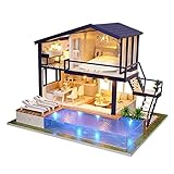 Puppenhaus Bausatz Diy Puppenhaus Miniatur Haus Holz Selber Bauen Haus Zum Basteln Zubehör Lernspielzeug Spielzeug Kinder Manuelle Montage Home Decoration Urlaub Geburtstagsgeschenk Zeit Wohnung