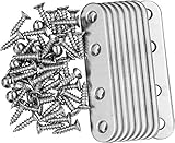 10 Stk Flache Ecke Bracket Flachverbinder 4 Löcher Edelstahl Flache Holzverbinder für Holz Möbel mit 40 Schraub