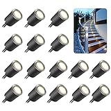 SMY 16er Set LED Einbaustrahler außen, IP67 wasserdicht, Einbauleuchte φ32mm, bodeneinbaustrahler aussen für Garten Hofstufen Treppe Holzdeck Kommt mit EU Stecker (16 Stücke Neutralweiß)