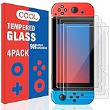 Schutzfolie für Nintendo Switch, 4 Stück Switch Panzerglas Switch Folie Displayschutzfolie für Nintendo, Anti Kratzer Schutzglas Screen Protector Bläschenfrei HD Clear 9H Härt 2,5D R