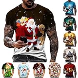 T-Shirt für Herren Kurzärmliges Oberteil Sommer Shirt mit Halloween-Bedrucktes Lässig Kurzarmshirt Freizeit Rundhals Tops Party Familie Einkaufen Fitness Sweatshirt M