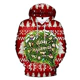 Herren Hoodies Kapuzenpullover Sweatshirt Weihnachtsmode 3D Digital Printed Casual Fleece Pullover Pullover Mantel Bluse Top