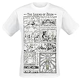 The Legend of Zelda Zeichnung Männer T-Shirt weiß L 100% Baumwolle Fan-Merch, Gaming, T