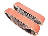 Schleifbänder 50 x 686 mm | 15 Stück Schleifband | für Bandschleifer Schleifmaschine und Schleifen | je 3 Stück der Körnung 80/120/150/240/400 – 15 Stück
