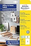 AVERY Zweckform LR3478-10 Recycling Etiketten (10 Adressaufkleber, 210x297mm auf A4, 100% recyceltes Altpapier, bedruckbare Versandetiketten, selbstklebende Klebeetiketten, DHL) 10 Blatt, naturweiß