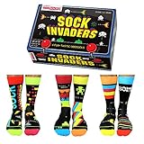 Sock Invaders Retro Gamer Oddsocks Socken in 39-46 im 6er Set - Strump