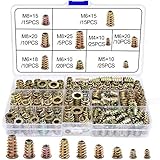 WJMY Einschraubmutter Gewindeeinsätze Holz Einschraubgewinde 135Stk M4 M5 M6 M8 Einsätze Einschraubmuffen Sortiment für Holz Möb