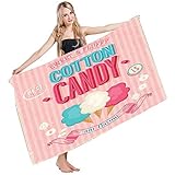915 Strandtuch Mikrofaser Tuch Bade One Size Handtücher Vintage Zuckerwatte Werbeplakat Gealterter Look Süß Flauschig Lecker Geschmacksrichtungen Badetuch 80X130C