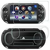 Displayschutzfolien für PlayStation Vita2000 mit rückseitigen Abdeckungen, AFUNTA 2Pack (4Stück) Gehärtetes Glas für und HD Clear PET Film für die Rück