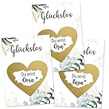 3er Set Du wirst Papa Oma und Opa Karte mit Rubbelherz Gold Geschenke Geschenkideen für die Familie zum Schwangerschaft verkü