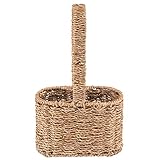 Decorasian Flaschenhalter Korb geflochten aus Seegras - Flaschenträger für 2 F
