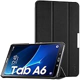 EasyAcc Ultra Dünn Hülle für Samsaung Galaxy Tab A 10.1, mit Standfunktion und Auto Sleep/Wake Up Funktion Slim Leder Case Perfekt kompatibel für Galaxy Tab A 10.1 Zoll T580/ T585, Schw