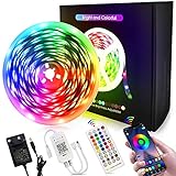 LED Streifen 10m, Masqudo 5050 RGB LED Strip, Fernbedienung & App Bluetooth Kontroller LED Lichtband mit 12V Netzteil LED Strips für Party Schlafzimmer TV Kü