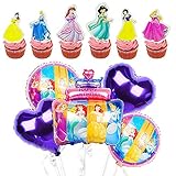 BESTZY Prinzessin Cake Topper Luftballon Prinzessinnen Kuchendekoration Kinder Geburtstag Kuchen Topper Party Supplies Cupcake Toppers Partyzubehör Ballon 29 Stück