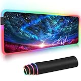 Mauspads Ihr Name Anime RGB Computer Luminous Gaming Mousepad Bunte Große USB Led Extended Rubber Keyboard Pad Schreibtischunterlage mit Sperrkante 300X700Mm/L