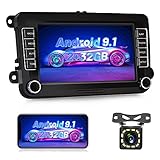 NHOPEEW Android 9.1 Autoradio 2+32 GB 7 Zoll Touchscreen 2 Din Radio GPS für VW Golf V VI Passat B6 Polo Skoda Fabia Seat Unterstützt WiFi Bluetooth RDS DAB SWC Mirrorlink USB + Rückfahrk