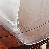 L-KCBTY 2mm Geruchloser Transparente Tischdecke,PVC Tabelle Beschützer,wasserdichte Schreibtischmatte, Anpassbare Größe, Für Beistelltisch/Nachttisch/Beistelltisch, Hitzebeständige Tisch S