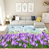 EUYXCRV 3D Hd Landschaftsteppich, Weicher Rutschfester Zuhause Wohnzimmer Schlafzimmer Teppich Sofakissen Büroteppich 140 x 200