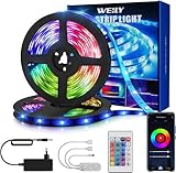 LED Streifen funktioniert mit Apple HomeKit, meross Smart RGB Strip, 12V IP20 Streifenbeleuchtung, Flexibel DIY Band Arbeiten mit Siri, Alexa und Google, für Weihnachten, Party, 5M x2