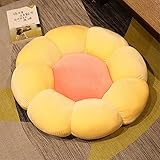 ZOYIEP Bodenkissen,Blumenboden Kissen,Blumen Kissen Tatami,Sofa Stuhl Sitzkissen Blumenform Sitzpolster für Sofakissen Haus und Garten Auflage Dekor (Gelb,40cm)
