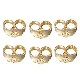 Healifty 6pcs Ohrring verschlüsse Ohrmutter Ohrstopper Ohrstecker Sicherheit Rücken (Gold)