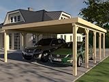 Carport Flachdach AVUS VI 600x700 cm KVH Bausatz Konstruk