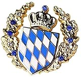 Pin'Wappen Kranz', Trachtenhut Pin mit bayerischem Staatswapp