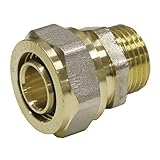 Pipetec Schraubfitting Übergang 20x2 mm 1/2 Aussengewinde für Mehrschicht-Verbundrohr, DVGW, UBA-konform, bis max.100°C