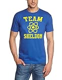 Coole-Fun-T-Shirts T-Shirt Team Sheldon - Big Bang Theory ! Vintage, blau gelb, XL