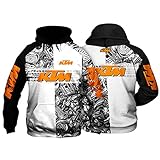 THYXZQJ Herren Hoodie Pullover T-Shirt Jacke k-t-m 3D Full Print Strickjacke Reißverschluss Unisex Casual Baseball Unisex Pullover Klassisches Sporttop Windjacke/B / 2XL