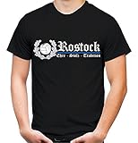 Rostock Ehre & Stolz Männer und Herren T-Shirt | Fussball Ultras Geschenk | M2 FB (L, Schwarz)