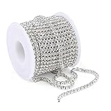LXYNALI Strasskette Strasssteine Am Band Strassborte Zum Basteln Strassbordüre Kristall Schließen Clear Rhinestone Kette Kristall Strass Für Schmuck Nähen Handwerk DIY Dekor (2mm) 10