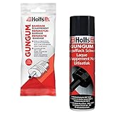 Holts Auspuff Reparatur Set Bandage Gungum 1 Stück + Hitzelack Gungum Schwarz 400M